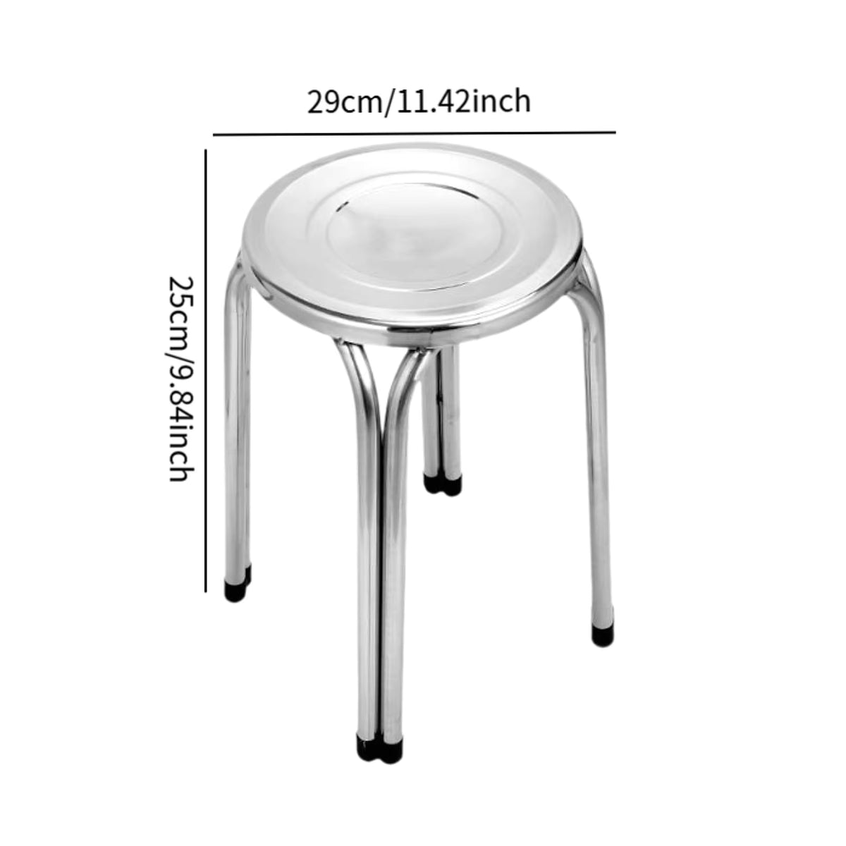 Luno Decor Stainless Steel Stacking Metal Stool
